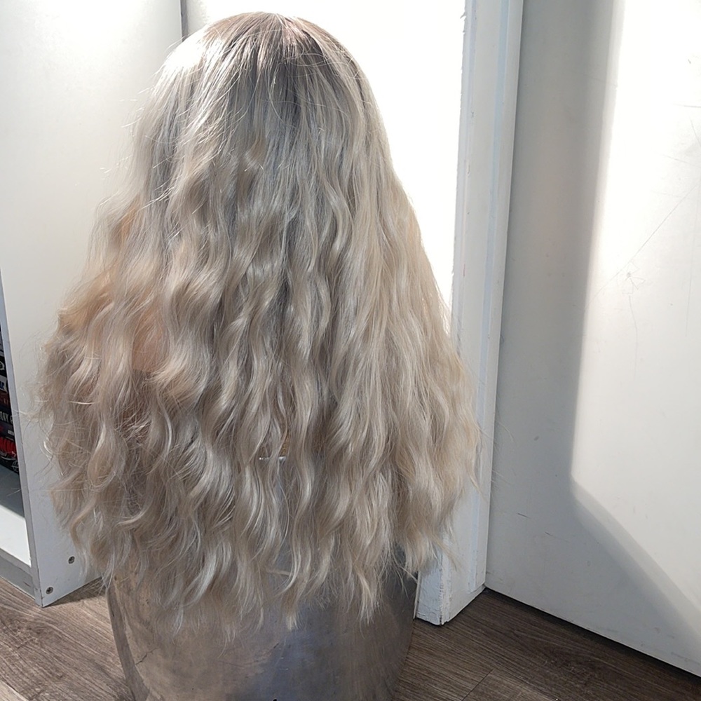 Light Blonde/Neutral to Ash with slight Natural Root- Never Worn- Lace Part- #K